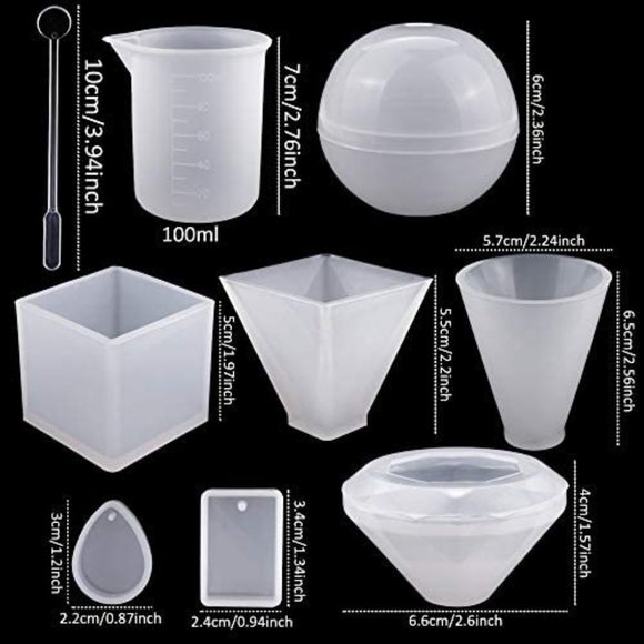 8 Pack Resin Casting Molds Large Silicone Molds - Picture 6 of 7